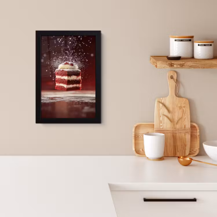 Poster met lijst - Rode - Velvet - Taart - Eten — 4