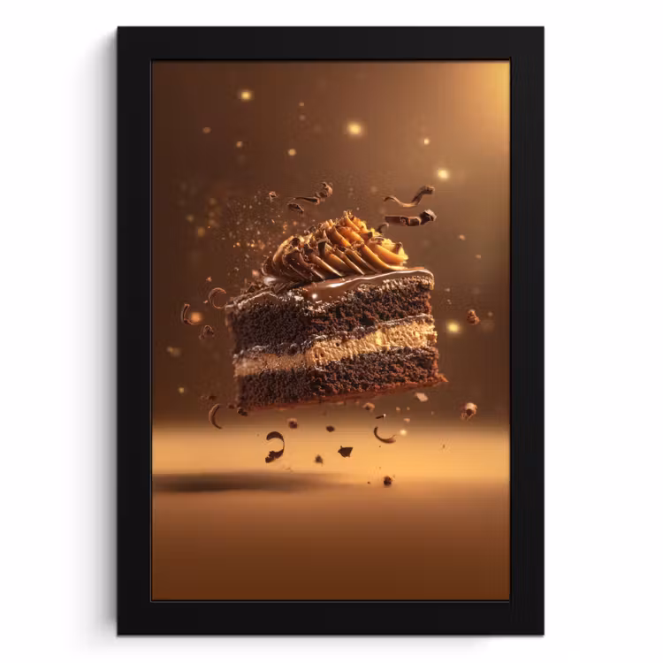 Poster met lijst - Taart - Chocolade - Eten - Brownie — 1