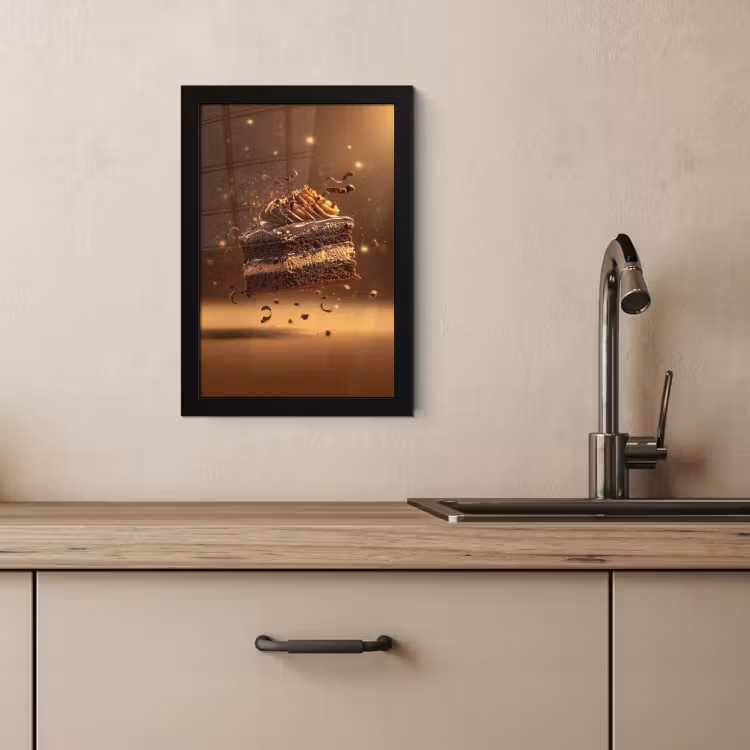 Poster met lijst - Taart - Chocolade - Eten - Brownie — 2