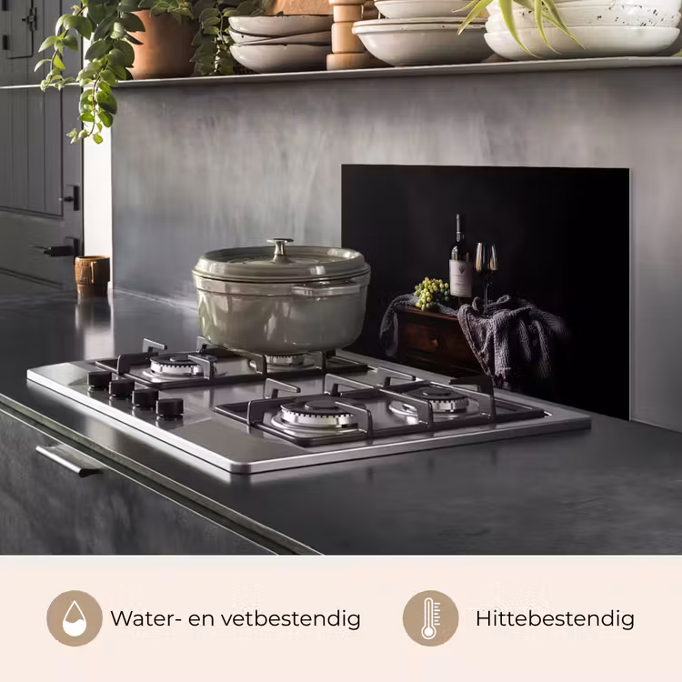 Spatscherm keuken - Druiven - Wijn - Rood - Tafel — 2