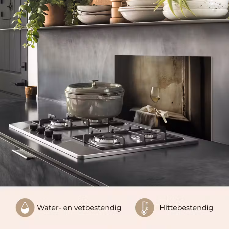 Spatscherm keuken - Strik - Beige - Witte - Wijn — 2