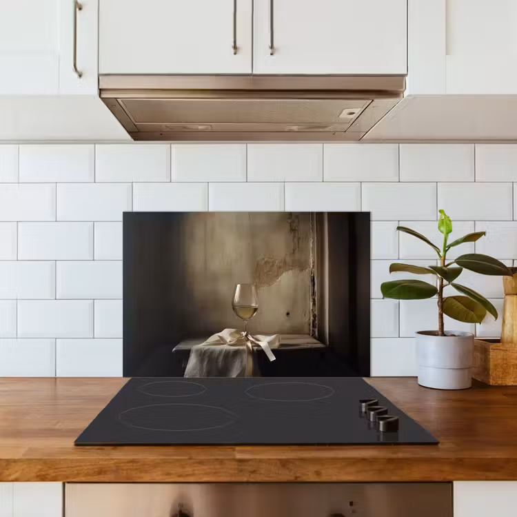 Spatscherm keuken - Strik - Beige - Witte - Wijn — 3