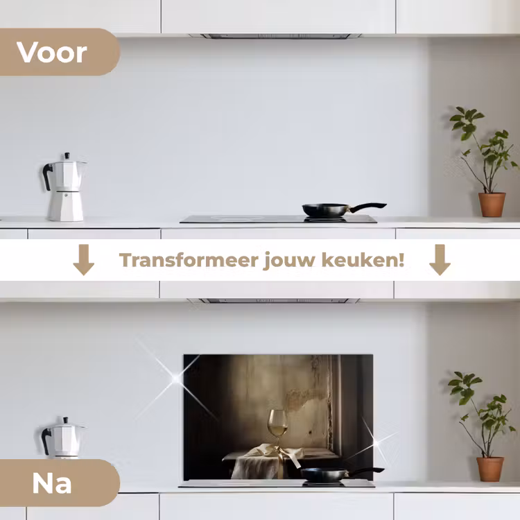 Spatscherm keuken - Strik - Beige - Witte - Wijn — 7