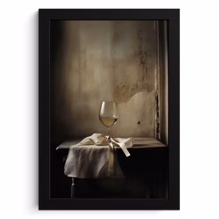 Poster met lijst - Strik - Beige - Witte - Wijn — 1