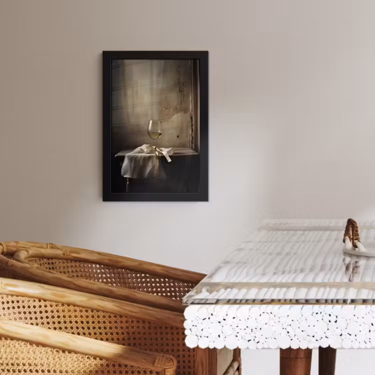 Poster met lijst - Strik - Beige - Witte - Wijn — 3