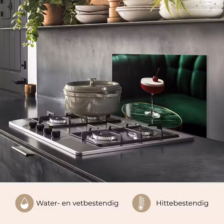 Spatscherm keuken - Kers - Cocktail - Rood - Marmer — 2