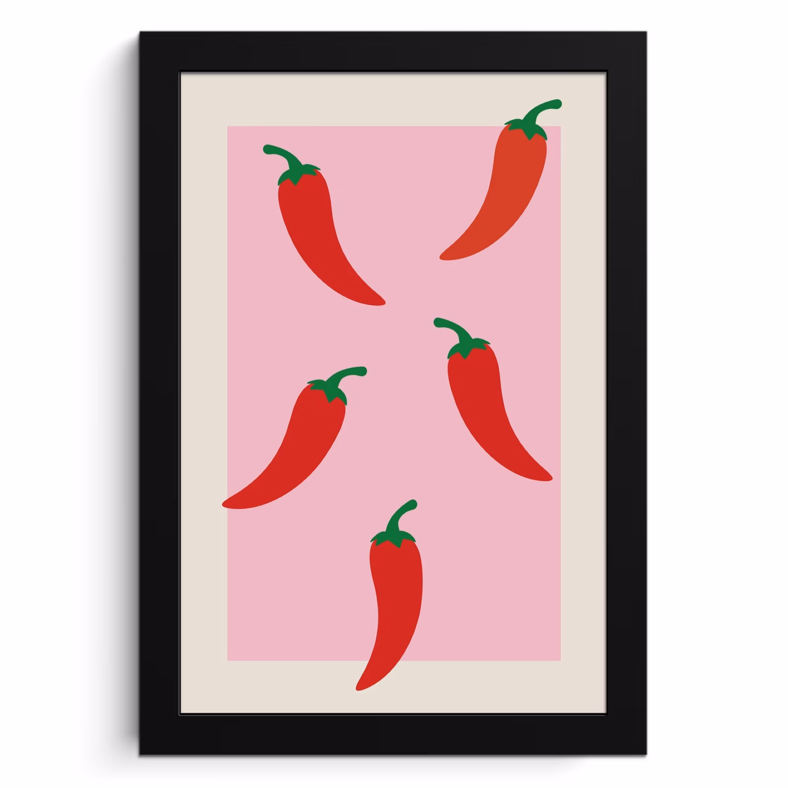 Poster met lijst - Pepers - Rood - Illustratie — 1