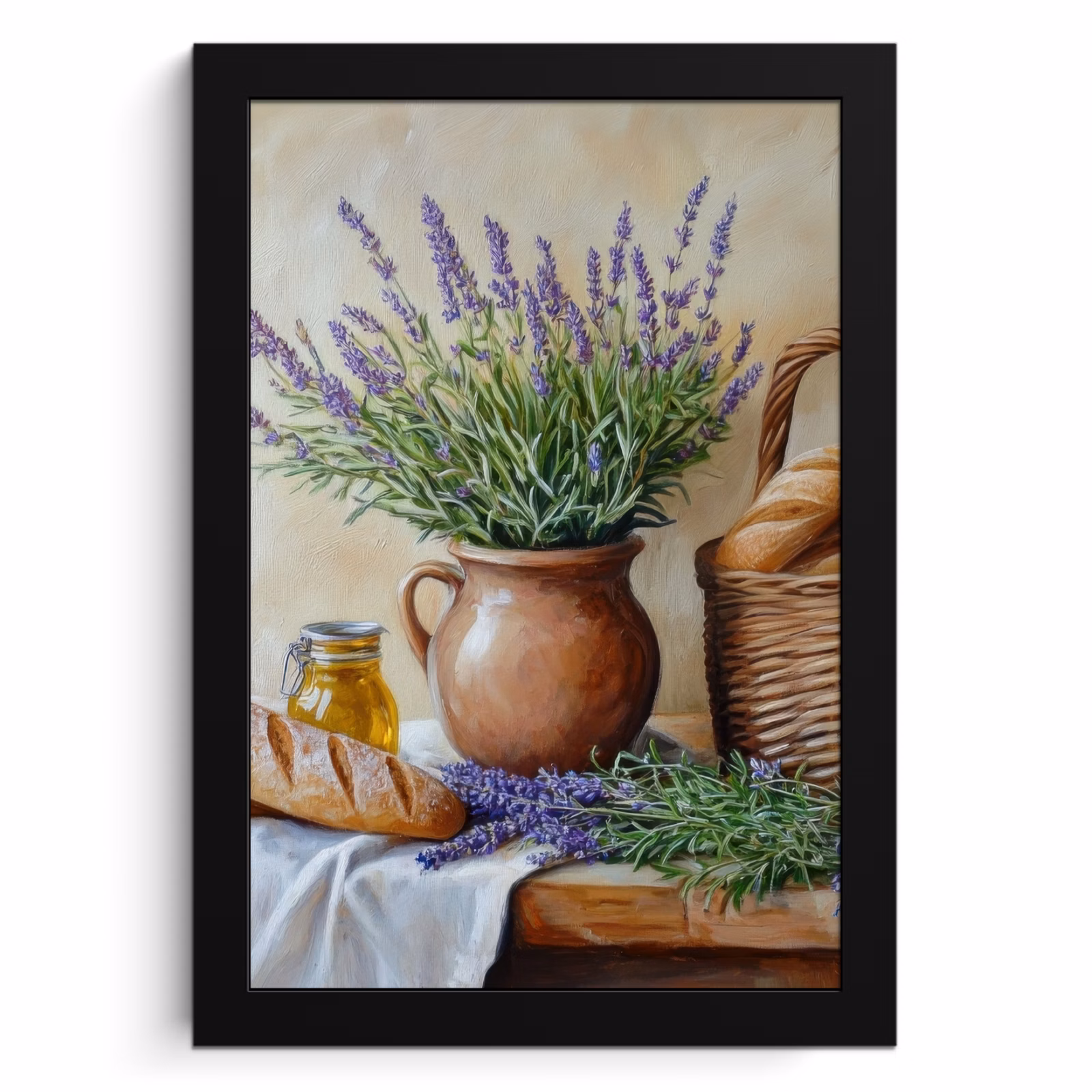 Poster met lijst - Lavendel - Brood - Stilleven — 1