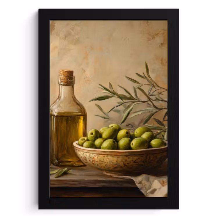Poster met lijst - Olijven - Stilleven - Vintage — 1
