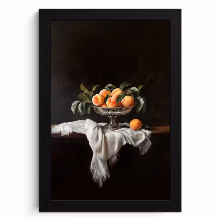 Poster met lijst - Stilleven - Perziken - Vintage — 1