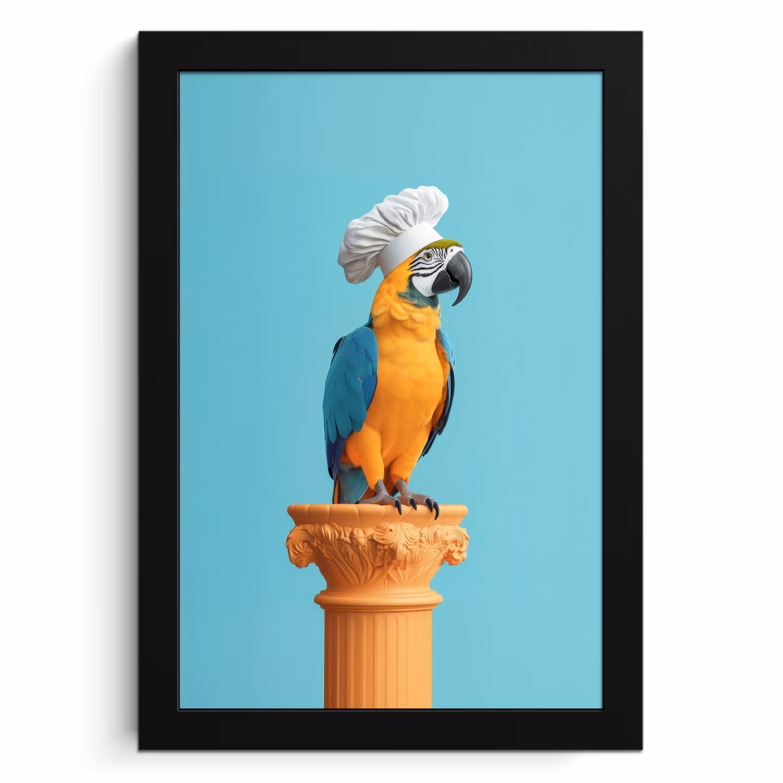 Poster met lijst - Papegaai - Koksmuts - Grappig - Vogel — 1