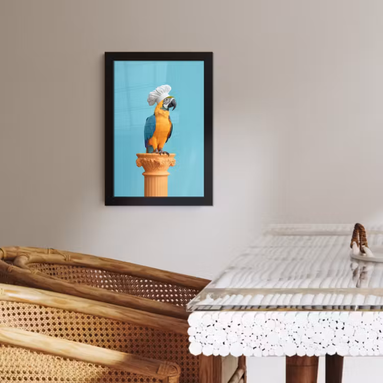 Poster met lijst - Papegaai - Koksmuts - Grappig - Vogel — 4