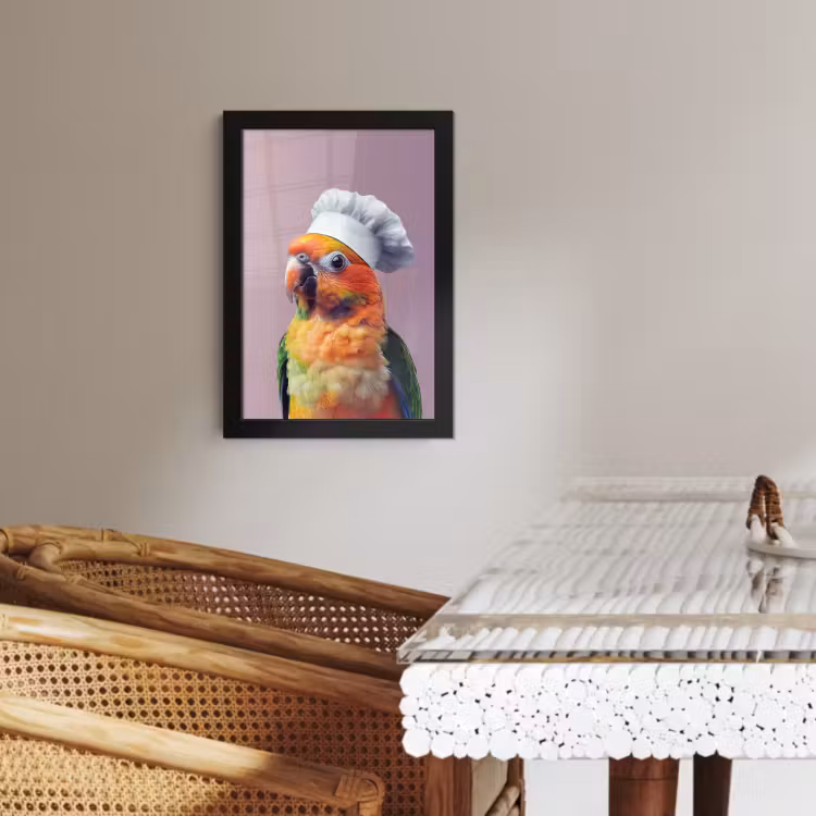 Poster met lijst - Papegaai - Koksmuts - Nieuwsgierig - Vogel — 3
