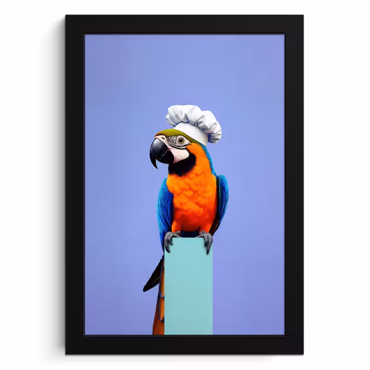 Poster met lijst - Papegaai - Koksmuts - Vogel - Leuk — 1