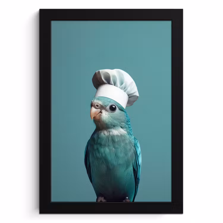 Poster met lijst - Parkiet - Vogel - Koksmuts - Cute — 1
