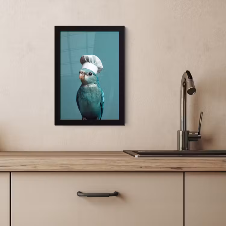 Poster met lijst - Parkiet - Vogel - Koksmuts - Cute — 3