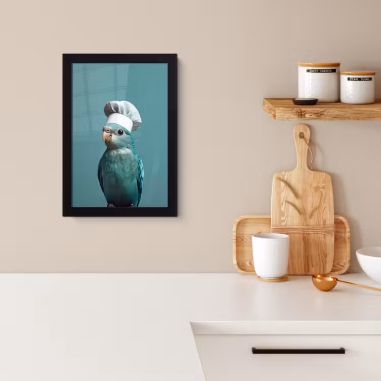 Poster met lijst - Parkiet - Vogel - Koksmuts - Cute — 4
