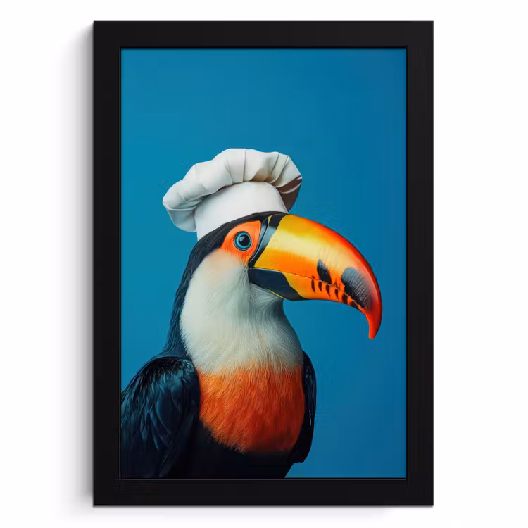 Poster met lijst - Toekan - Papegaai - Vogel - Koksmuts — 1