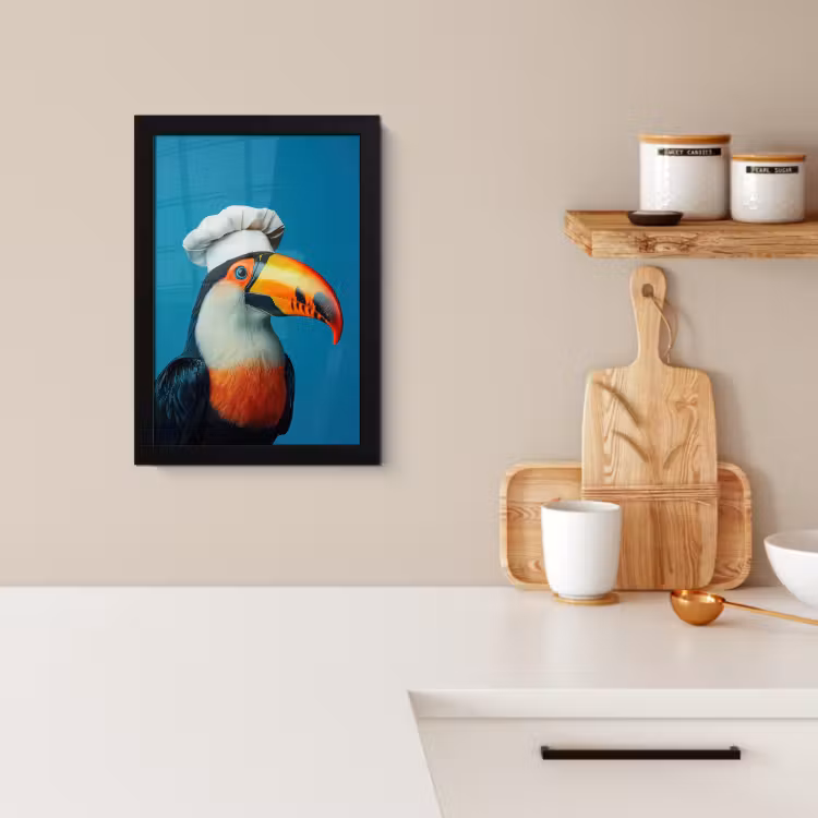 Poster met lijst - Toekan - Papegaai - Vogel - Koksmuts — 2