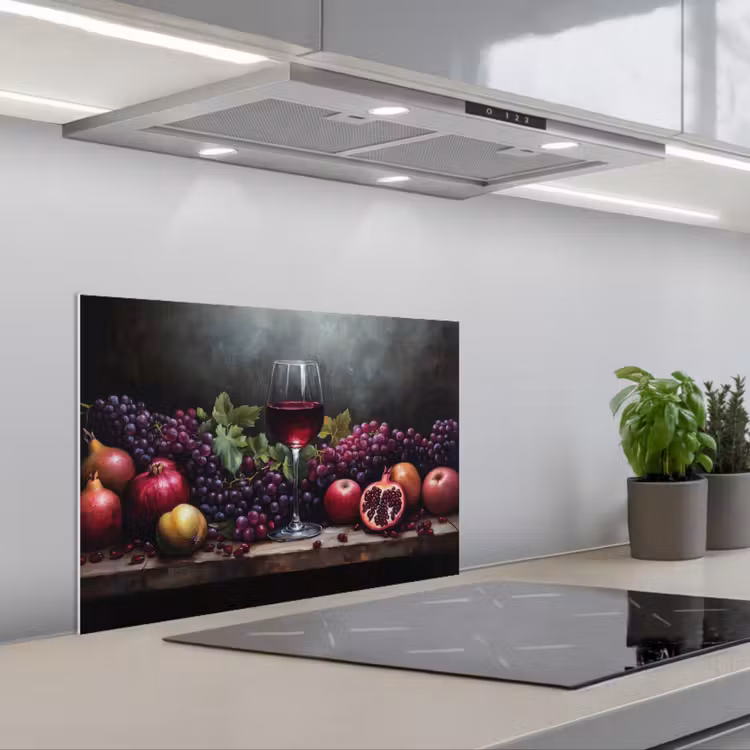 Spatscherm keuken - Wijn - Fruit - Stilleven — 1