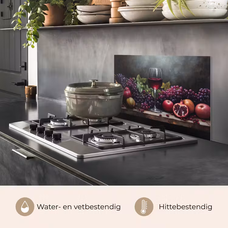 Spatscherm keuken - Wijn - Fruit - Stilleven — 2
