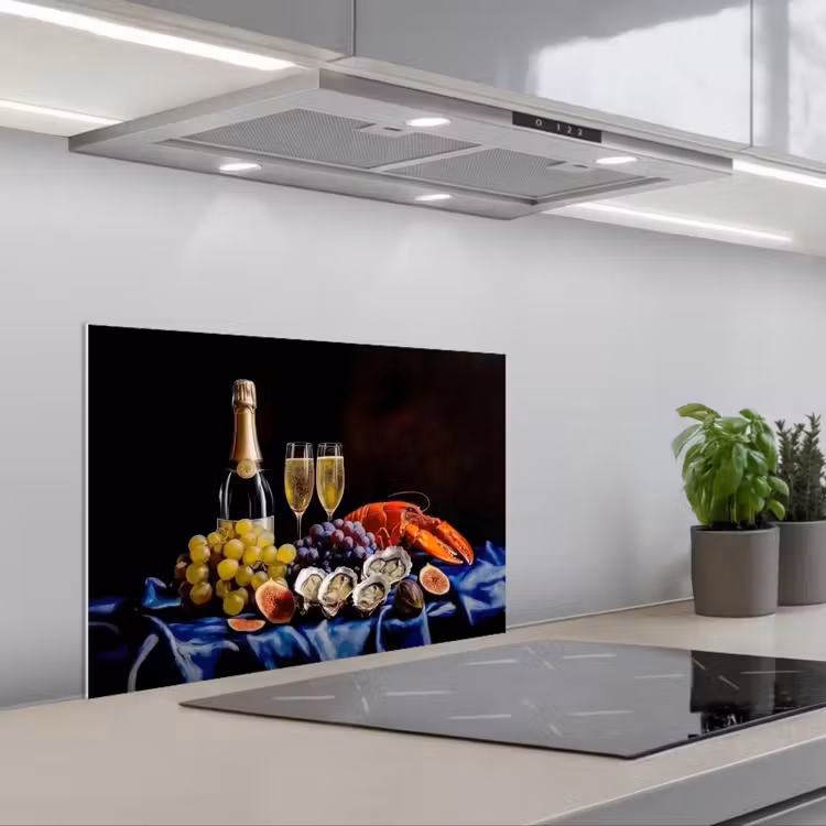 Spatscherm keuken - Champagne - Luxe - Oesters — 1