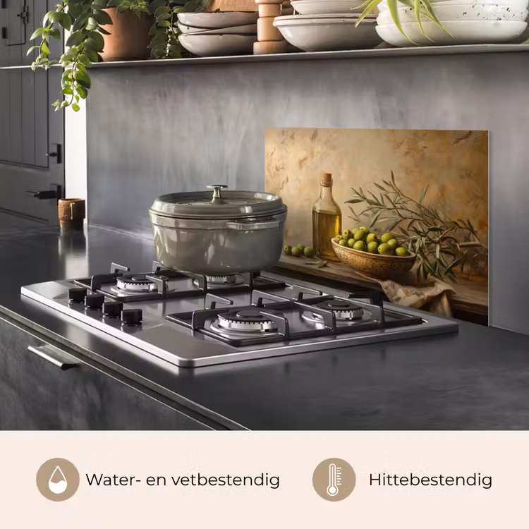 Spatscherm keuken - Olijven - Stilleven - Vintage — 2