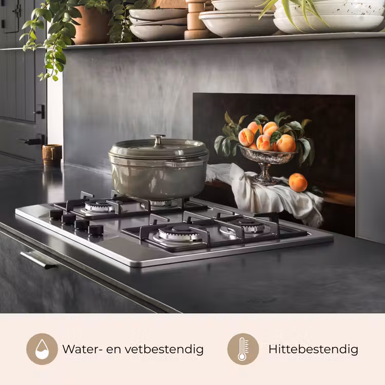 Spatscherm keuken - Stilleven - Perziken - Vintage — 2