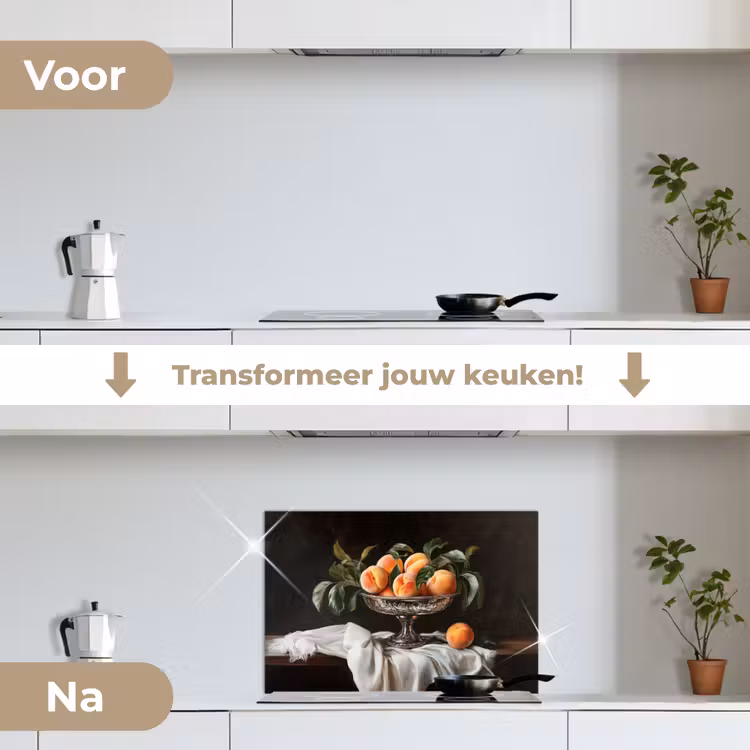 Spatscherm keuken - Stilleven - Perziken - Vintage — 7