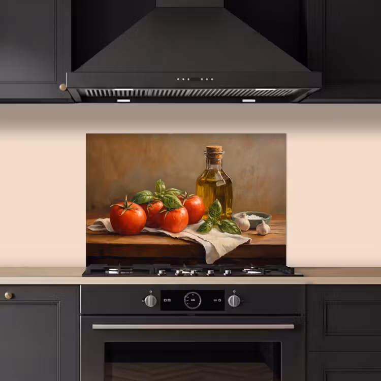 Spatscherm keuken - Tomaten - Olijfolie - Stilleven — 5