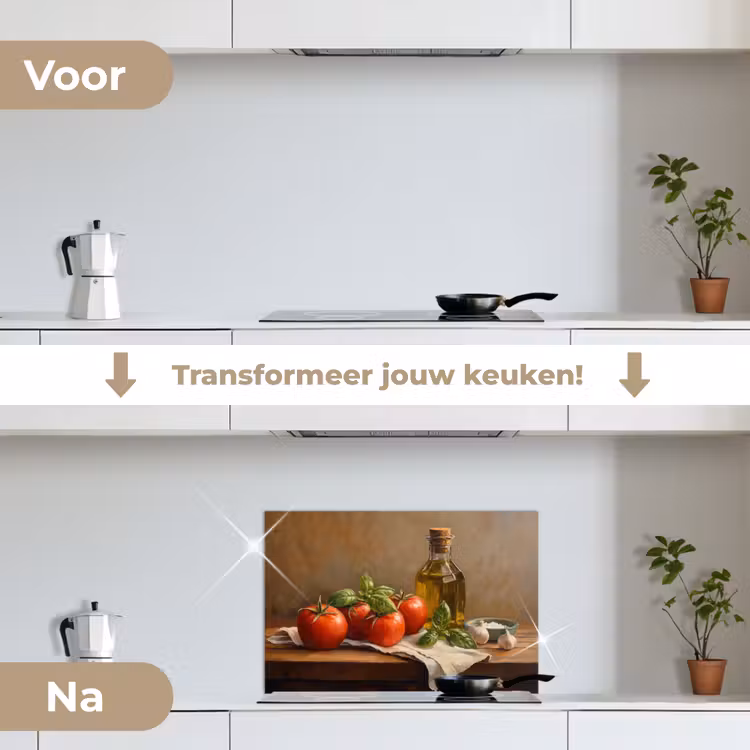 Spatscherm keuken - Tomaten - Olijfolie - Stilleven — 7