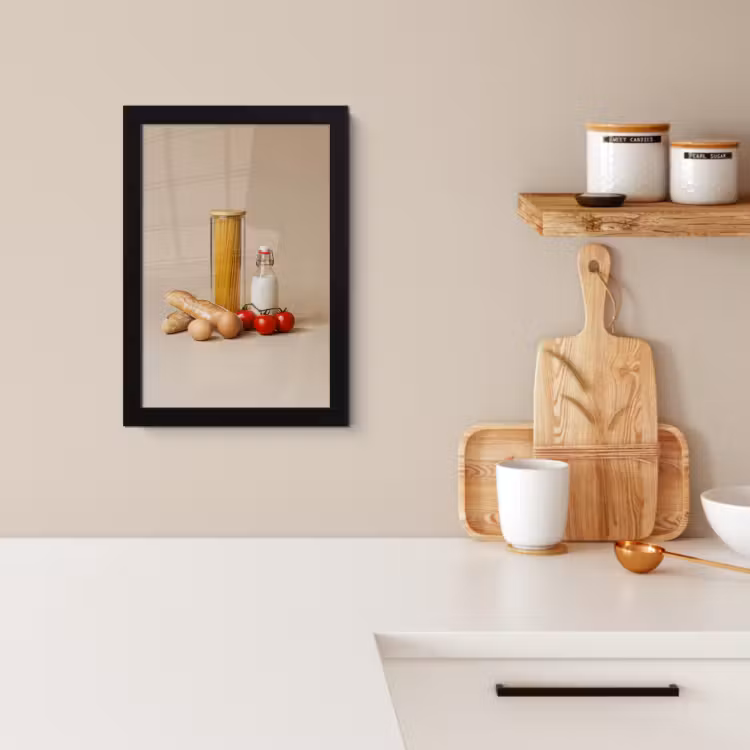 Poster met lijst - Spaghetti - Melk - Tomaten - Eieren - Brood — 2