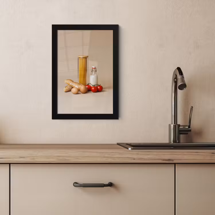 Poster met lijst - Spaghetti - Melk - Tomaten - Eieren - Brood — 3