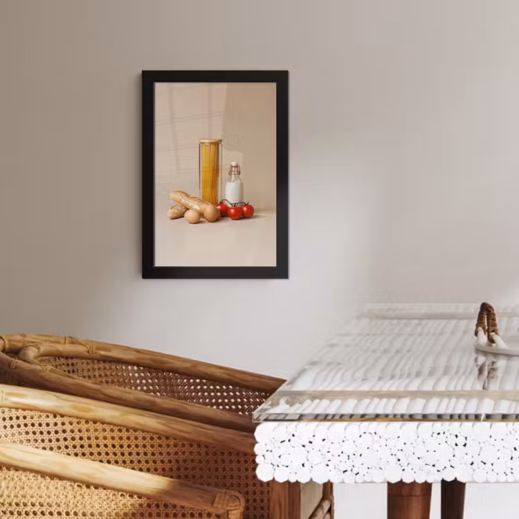 Poster met lijst - Spaghetti - Melk - Tomaten - Eieren - Brood — 4