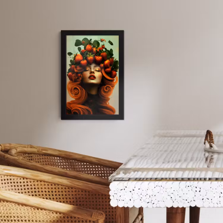 Poster met lijst - Vrouw - Aardbeien - Kroon — 4