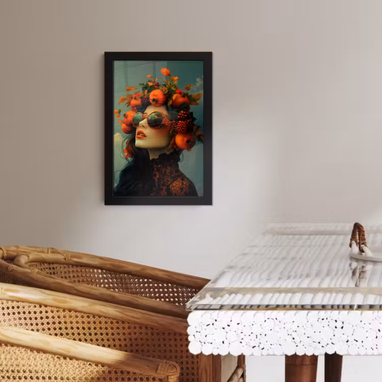 Poster met lijst - Vrouw - Granaatappel - Herfst - Zonnebril — 4