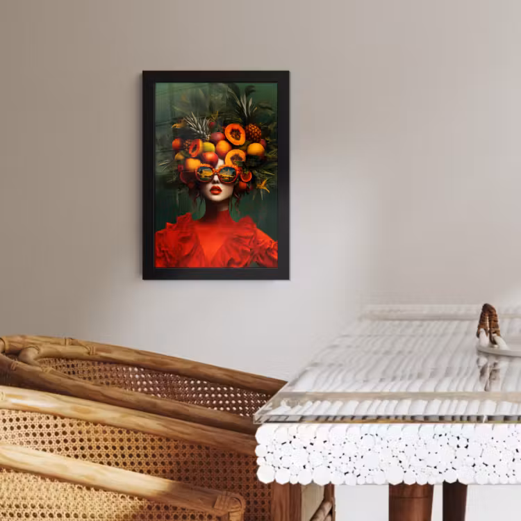 Poster met lijst - Vrouw - Vruchten - Papaja - Ananas — 4