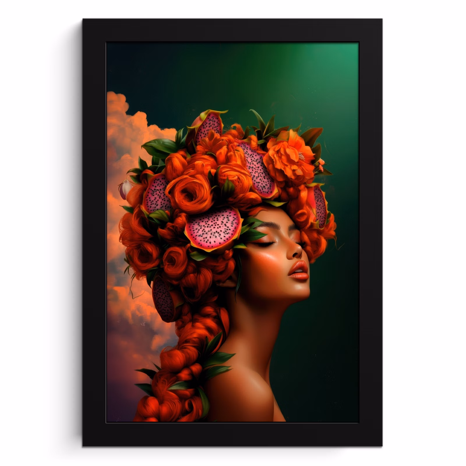 Poster met lijst - Vrouw - Drankenfruit - Rozen — 1