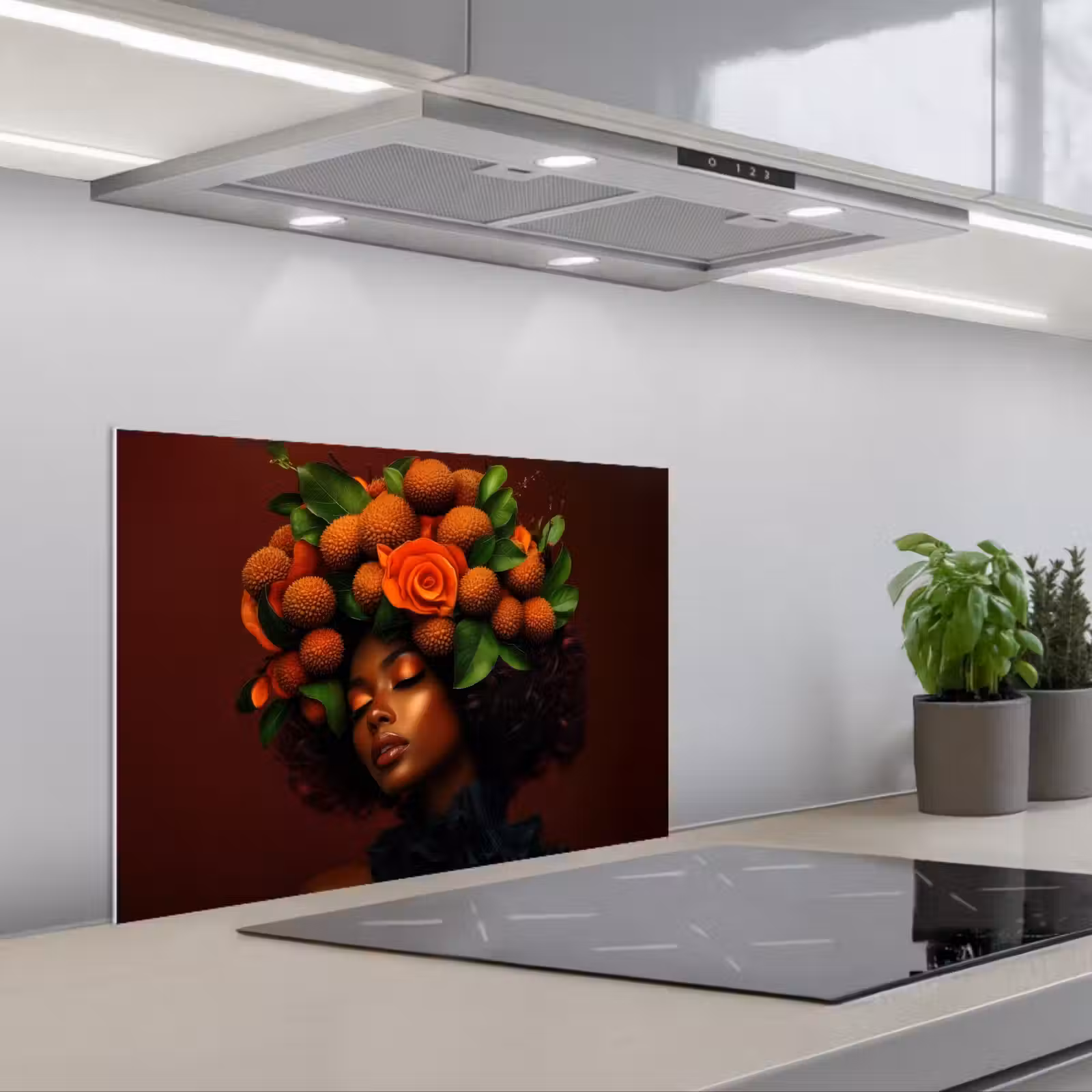 Spatscherm keuken - Vrouw - lychee - exotisch — 1