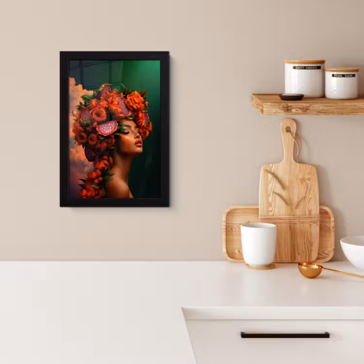 Poster met lijst - Vrouw - Drankenfruit - Rozen — 2