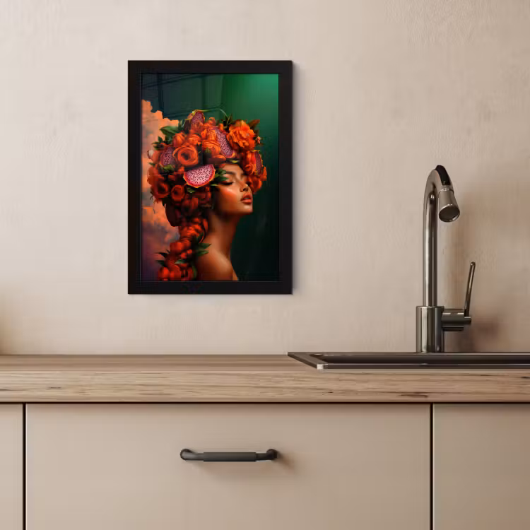 Poster met lijst - Vrouw - Drankenfruit - Rozen — 3