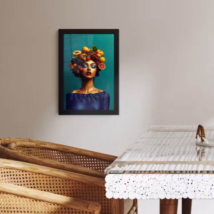 Poster met lijst - Vrouw - Hoodtooi - Tropisch - Fruit - Druiven — 4