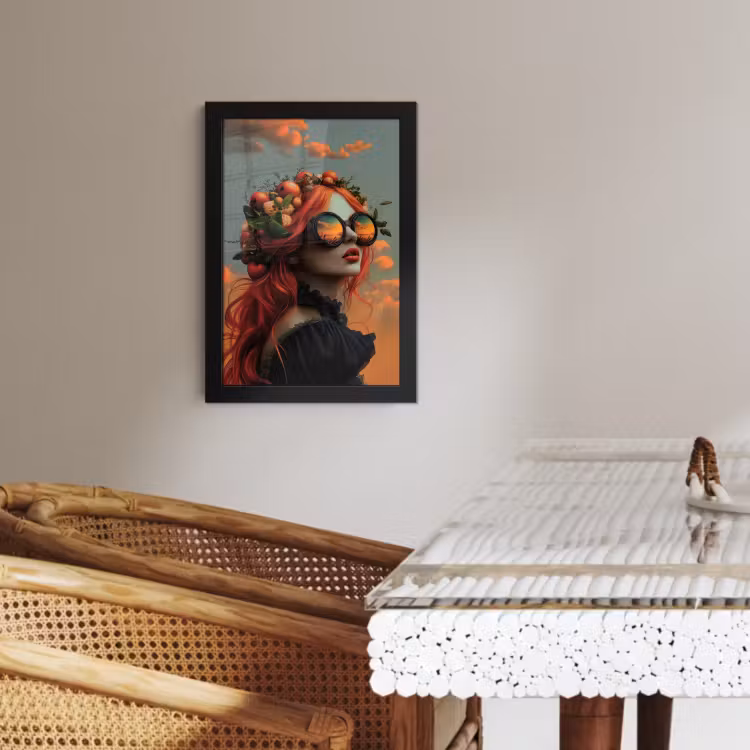 Poster met lijst - Vrouw - Kroon - Tomaat - Bascilicum - Zonnebril — 4