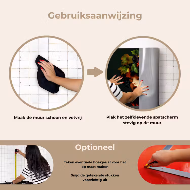 Spatscherm keuken - Vrouw - Rood - Groen - Druiven — 6