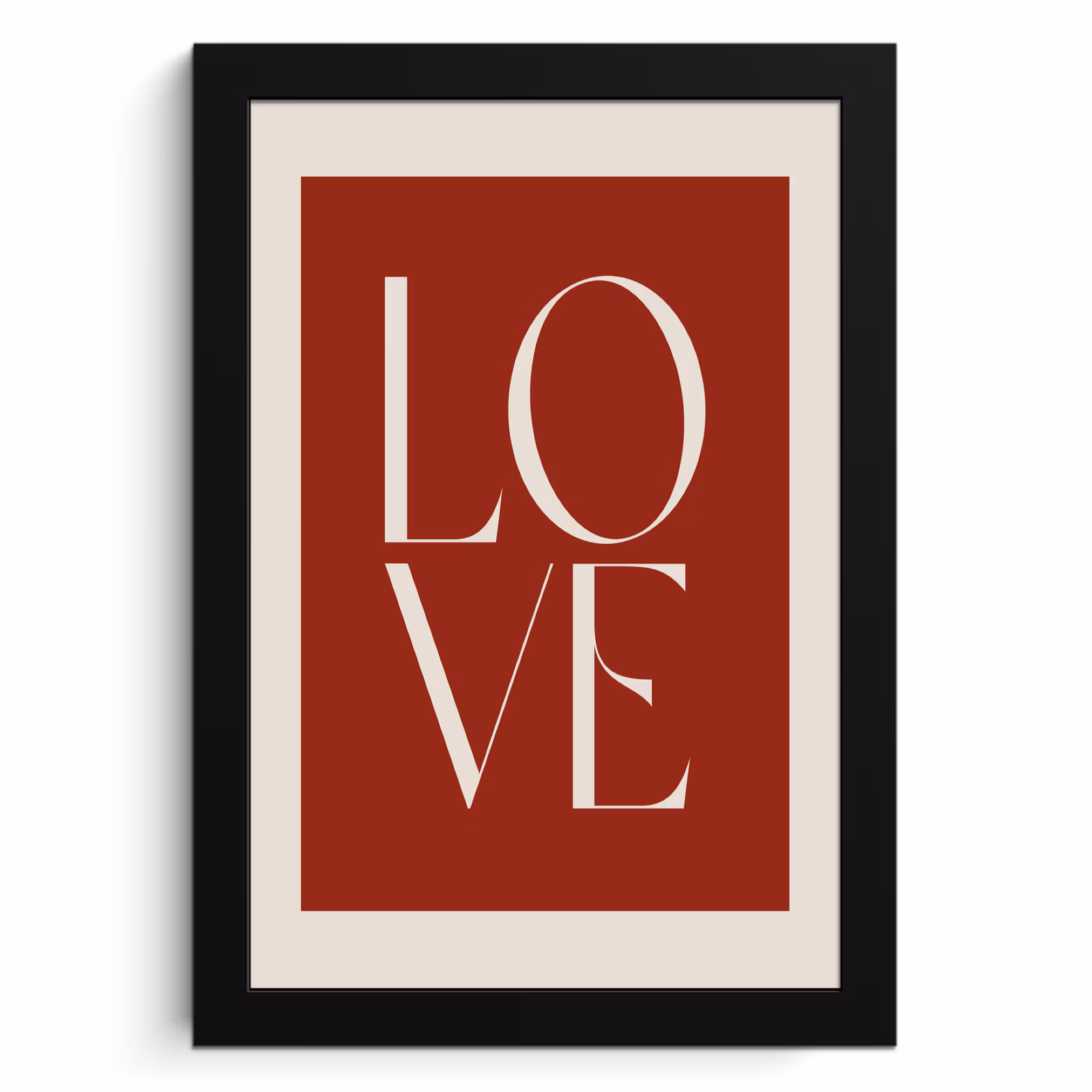 Poster met lijst - Love - Rood - Minimalistisch — 1
