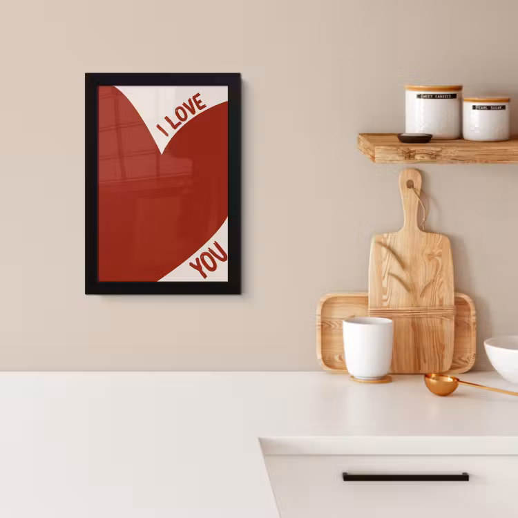 Poster met lijst - Loveyou - Rood - Hart — 2