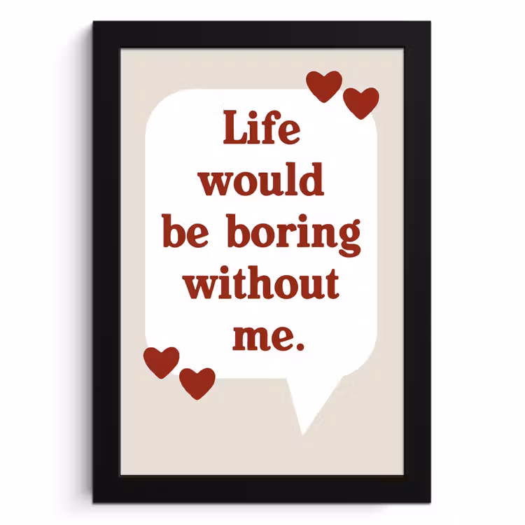 Poster met lijst - Quote - Tekstballon - Hartjes — 1