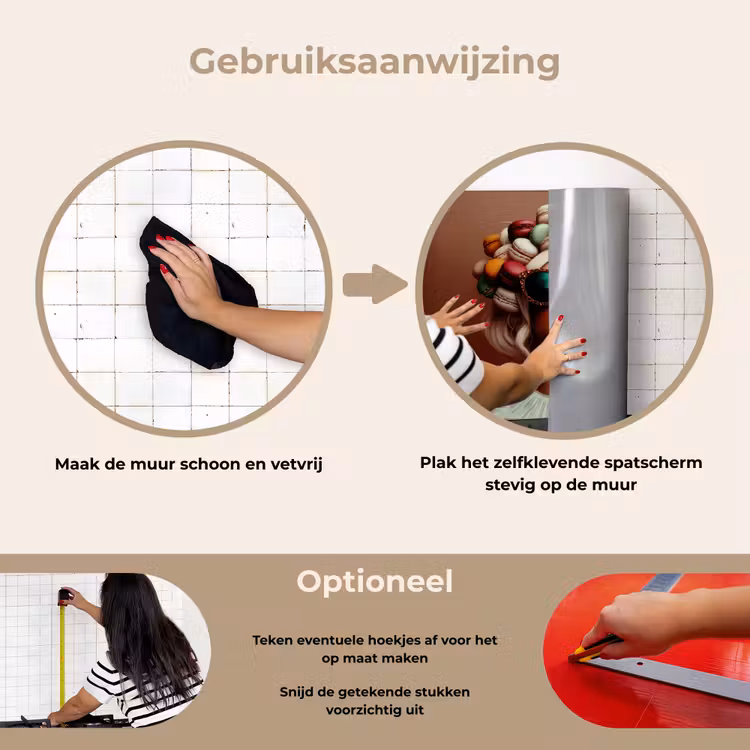 Spatscherm keuken - Vrouw - Macarons - Bril — 6