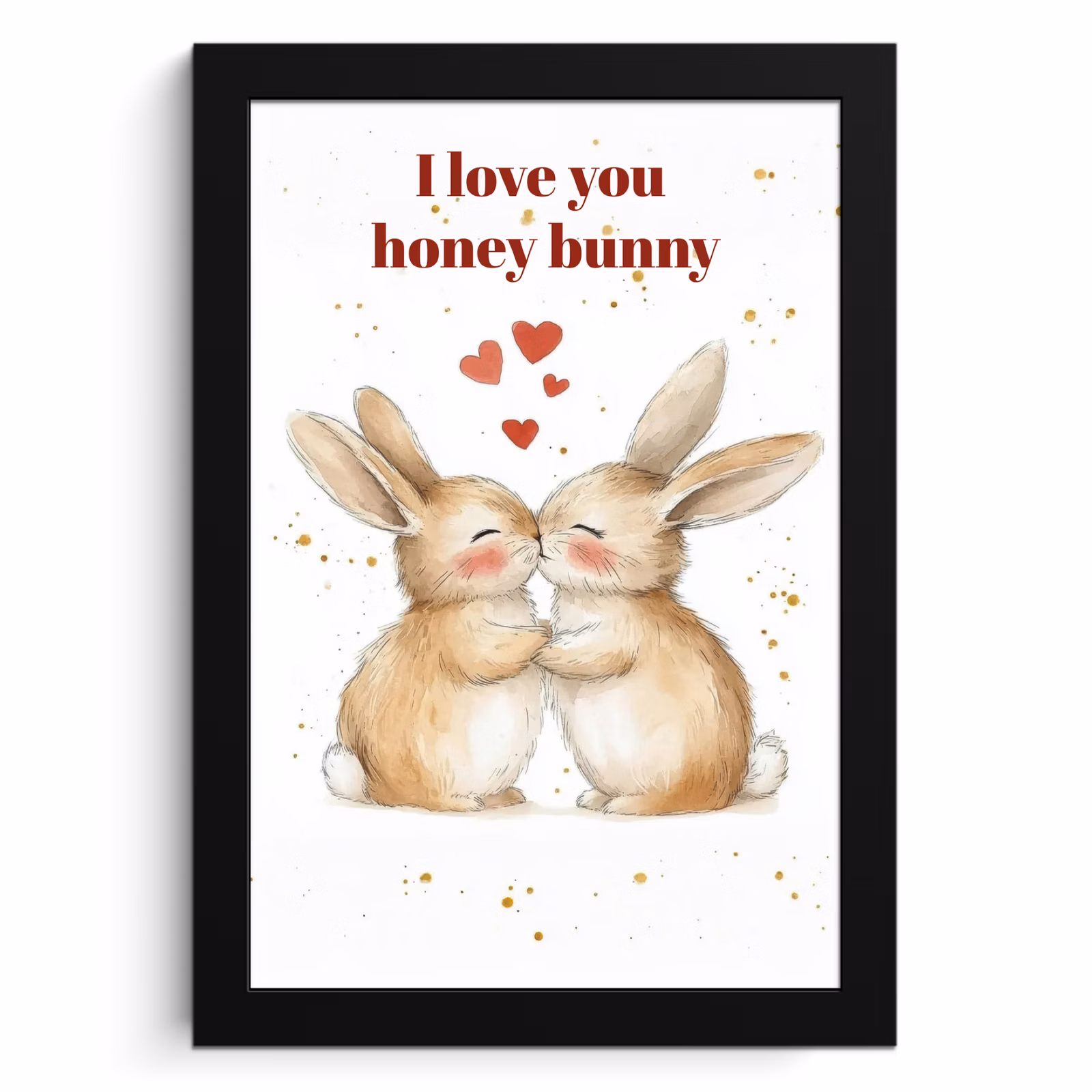 Poster met lijst - Liefde - Rood - konijn — 1