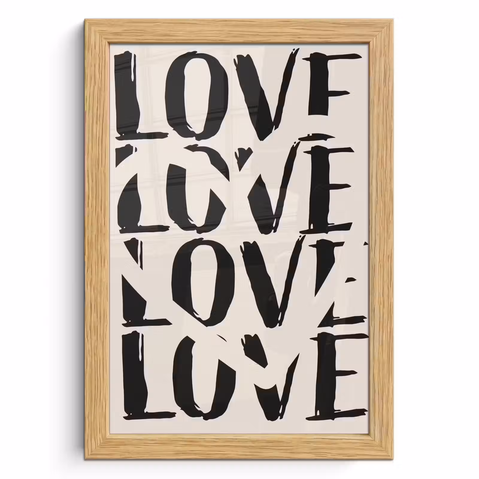 Poster met lijst - Love - Hart - Beige — 1